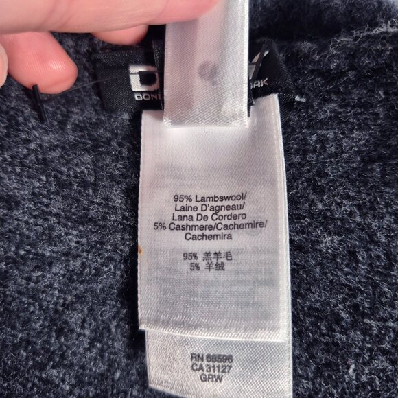 DKNY Womens Gray Lambswool and Cashmere Ruffle Scarf Wrap Luxury - Picture 5 of 5